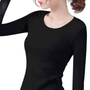 2021 Fashion Cashmerethickened T-Shirt Korean Version Of Autumn And Winter Women'S Top Thermal Underwear White Bottoming