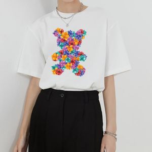 Oute Bear 1980 Printing Womans T-shirts Summer S-XXXL T Shirt Creativity Casual Cotton T-shirts Vogue Crewneck Female T-shirts