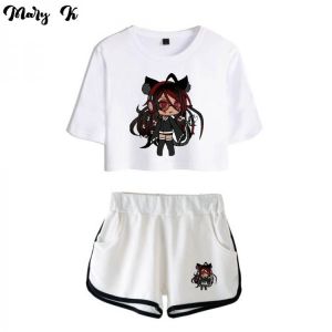 Hot Sale Gacha life Print Women two pieces set shorts+t shirt Fashion Summer Sexy Women Tshirt set streetwear gacha life Clothes
