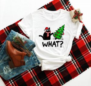 all in one place בגדי נשים WHAT women&#x27;s T-shirt Funny Cat Lover Christmas Shirts I Do What I Want tshirts women fashion vintage aesthetic Tee tops