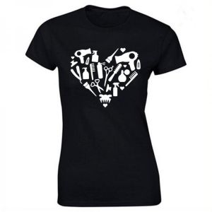 Funny Barber Weapon Scissors Heartbeat T Shirt Women Tee Shirt Hairdresser T-shirt Barber Hair Stylist Clothes