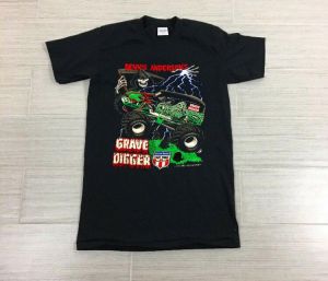 Vintage Grave Digger T Shirt Single Stitch Black Monst US all size Tops wholesale Tee custom Environtal printed Tshirt cheap who