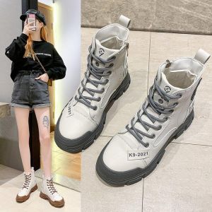 2021 fashion spring new ladies fashion shoes women autumn comfortable boots women flocking thick ankle boots women