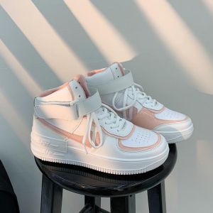2021 Autumn Winter New Women's High-Top Sneakers No decoration Fashion Increased Women's Platform Casual Shoes Couple Sn