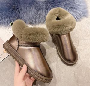 Snow cotton boots women's short tube winter 2021 new fashion wild plus velvet thick warm cotton shoes