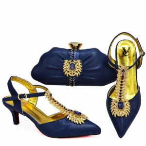 2021 Hot Selling Shoes Matching Bags Set Italian Women's Party Shoes and Bag Sets in Silver Women High Sandals And Handbag