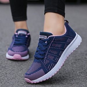 Women's Sports Shoes Fashion Breathable Walking Mesh Flat Shoes Women's Sneakers For Women 2021 Tennis Female Women Casu