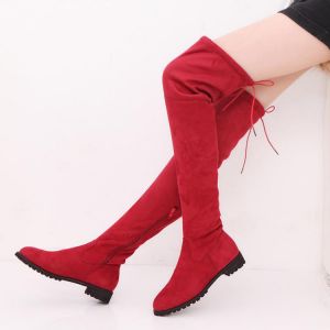 2021 Vogue Women High Boots Over The Knee Boots Women Shoes Suede Long Women Boots Winter Thigh High Botas Autumn Shoe Plus Size