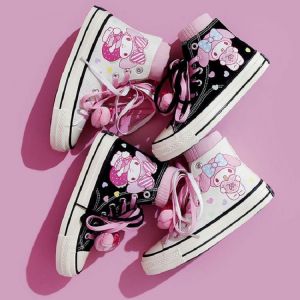 Lolita High Top Flats Canvas Shoes 2021 Summer Couple Student Sneakers Women's Trend Graffiti Hand Painted Cute Casual Shoes
