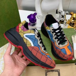 2021 new luxury brand designer daddy shoes printed embroidered sneakers famous brand casual shoes high quality customization