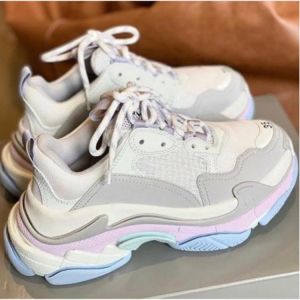 Men's Leather Jogging Shoes TRIPLE S Training Shoes Women's Platform Sneakers High Quality Couple White Women's Sne