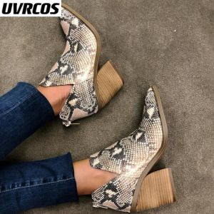 Women Boots Side Zipper 2022 Chunky Heel Comfortable Mid Heel Ankle Boots Fashion Warm Winter Shoes Women Boots Martin short boo