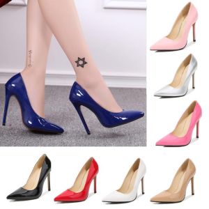 Men's Heels Basic Classic Pumps Drag Queen Trans Patent Leather Big Size 35-46 Pointed Toe Queer Party Club Large Women Shoes