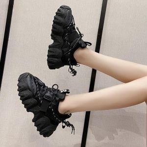Casual Women Sneakers High Heels Platform Sports Shoes Autumn Thick Bottom Walking Shoes 2021 Breathable Vulcanized Shoes