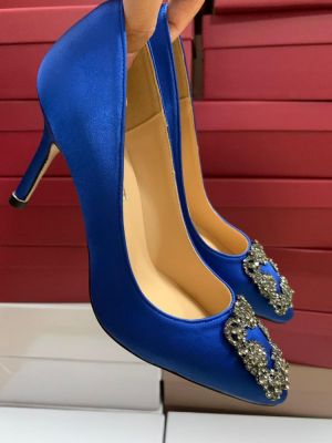 all in one place בגדי נשים 2021 Fashion Women Luxery Shoes 10cm  High Heels Sexy Wedding Shoes Silk Square Button Drill Genuine Leather Pointed Toe Shoes