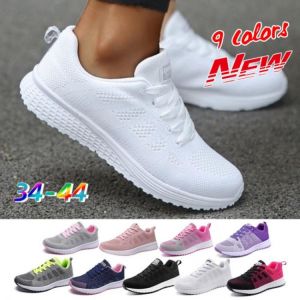 Women's Breathable Walking Shoes Casual Sneakers Mesh Breathable Sports Shoes Anti-Slip Jogging Shoes Knitting Tennis Shoes