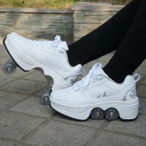 Roller Skate Shoes for Kids Boys Girls Wheels Sneakers with On Double Wheels Children Boy Girl Roller Sneakers Tennis Shoes