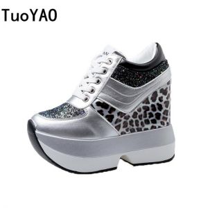 Autumn Women High Platform Shoes Height Increasing Casual Shoes 10 CM Thick Sole Trainers Breathable Shoes Women Sneakers New