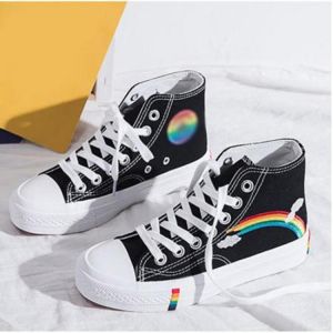 Woman Shoes Lace Up Flat Platform Comfort Leisure Ladies Vulcanized Shoes Female Fashion High Top Canvas Women Walking Footwear