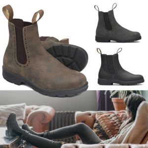 2022 New Cow Genuine Leather Boots Women Square Heels Chelsea Boots Slip On Platform Shoes Autumn Winter Ankle Boots