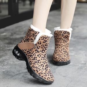 2021 Winter New Ladies Snow Boots Plus Velvet Warm Cotton Boots Fashion Trend Outdoor Non-Slip Casual Boots Ladies Ankle Boots