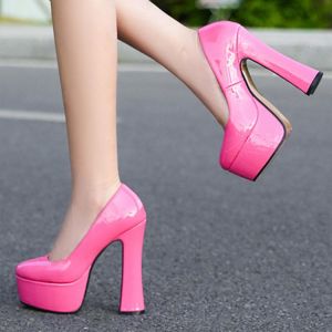 Pump catwalk high heels model women's thick heel brand platform round head large size fashion sexy pumps