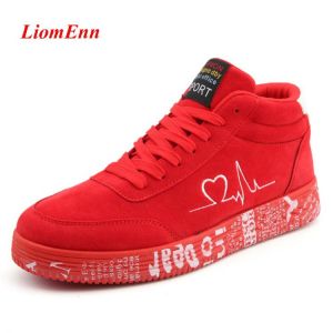 Red High Top Sneakers Women Shoes 2021 Spring Canvas Running Women's Casual Sport Shoes Man Graffiti basket femme Big Size 35