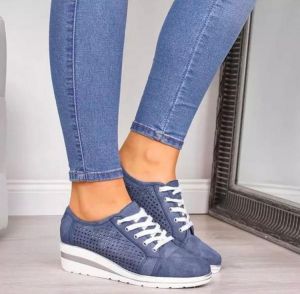 Green women shoes 2021 fashion breathable platform wedge shoes sneakers women plus size casual shoes woman zapatos de mujer