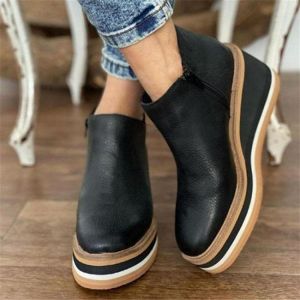 Women Classic Wedges Shoes High Top Pumps Women Casual Shoes Female Height Increasing Platform Women PU Leather Vulcanized Shoes