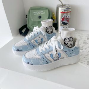 Women's Sneakers Platform Shoes White Shoes Graffiti Board Shoes 2021 Fashion Sport Shoes Kawaii Trends Casual Shoe Student S