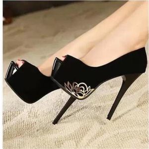 Women's high heels spring new Europe America 12cm fish mouth high heels waterproof platform sexy nightclub women's singl