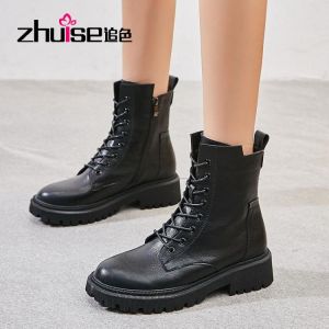 British style small thick-soled soft-soled riding boots women's autumn and winter 2021 new retro wild casual cotton boots