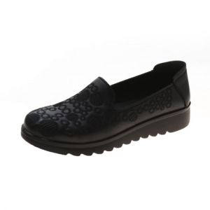 Fashion Women's Shoes New Retro Fancy Pattern Leather Round Toe Slip on Flat Shoes Soft Sole Sports Shoes Woman Zapatillas Mu