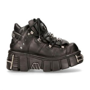 Celebrity Inspired Heavy Metal Platform High-Top Shoes Women Punk Small Leather Shoes Gothic Dark Motorcycle Boots Fashion
