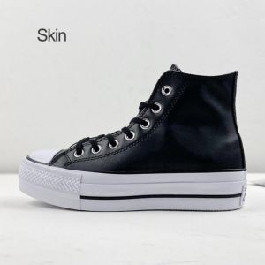 High-top platform low leather lace up women's Casual style autumn winter Women's sneakers white black Casual Sports