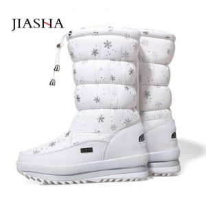 Waterproof winter boots women warm snow boots non-slip mid-calf thick Plush platform shoes for women snow botas