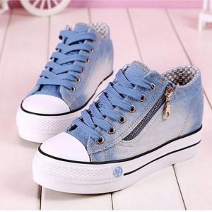 Plus Size Women Autumn Shoes 2020 Women Shoes Side Zipper Denim Women Casual Shoes Women Shoes Platform Sneakers Platform Shoes