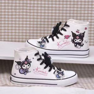 Spring Autumn New Cartoon Print Student High-top Canvas Shoes Cute Girl Vulcanized Shoes Sweet Girl Sneakers Lady Shoes Women