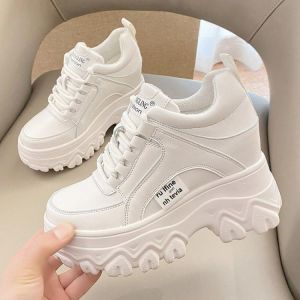 Women Winter Platform Sneakers Warm Fur Plush Insole Ankle Boots Women Spring Chunky Shoes Lace-up Tennis Shoes Woman Mujer 9CM