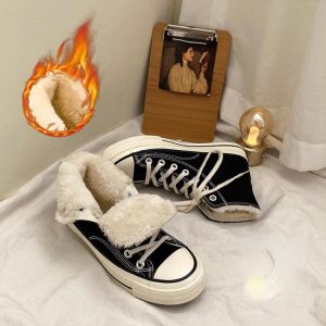 Unisex Canvas New Fashion Classic Shoes Plush Sport Shoes Autumn Winter Cotton Shoes Warm Casual Women Student Vulcanized 35-44