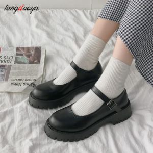 Mary Jane Shoes for Women 2021 Autumn Chunky Platform Ankle Strap Pumps Woman Thick Bottom Lolita Shoes cute Harajuku shoes
