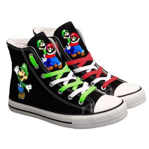 Super Mario Printed Canvas Shoes Men Sneakers Cute Women Cartoon Casual Shoes Teenagers Boys and Girls Students Sports Shoes