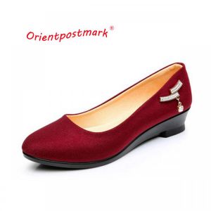 Women Ballet Wedges Shoes Female for Work Cloth Shoes Women Sweet Loafers Slip On Women's Wedges Shoes Oversize New Boat Shoe