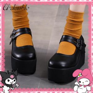 U-DOUBLE Brand New Female Lolita Cute Mary Janes Pumps Platform Wedges High Heels women's Pumps Sweet Gothic Punk Shoes Woman