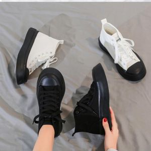 Women Sneakers Canvas Casual Shoes Ladies Fashion New Casual High-Top Shoes Women's Platform Flats Vulcanized Shoes Korea Sty