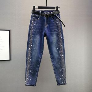 Hot drilling Jeans Women New Spring  Autumn Denim Jeans Ladies Casual Loose Harem Cowboy pants Lady pants plus Size 5XL