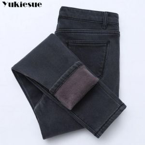 2019 Winter Jeans For Women high Waist Jeans Female Trousers Thickened Jeans Plus size Velvet Thick Warm push up mom Jeans woman