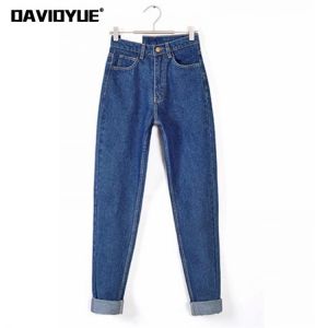 Vintage high waist jeans woman 2021 skinny black blue mom boyfriend jeans for women denim pants female trousers streetwear