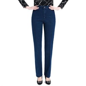 Mom Jeans Woman Straight Pants Loose Trousers Autumn Winter Jeans Female Middle-aged Plus Size High Waist Jeans Women's Cloth