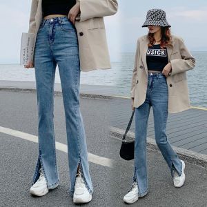 GUUZYUVIZ Black Loose Split Mom Jeans Woman Plus Size Denim Pants High Waist Jeans Trousers Women Jean Taille Haute Femme